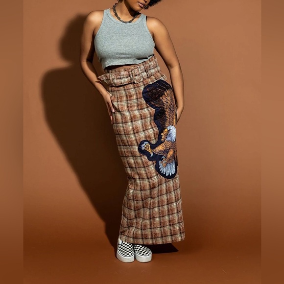 NWT-LALA ORIGINAL Mischief Maker Plaid Skirt in City of Angels L - Picture 3 of 7